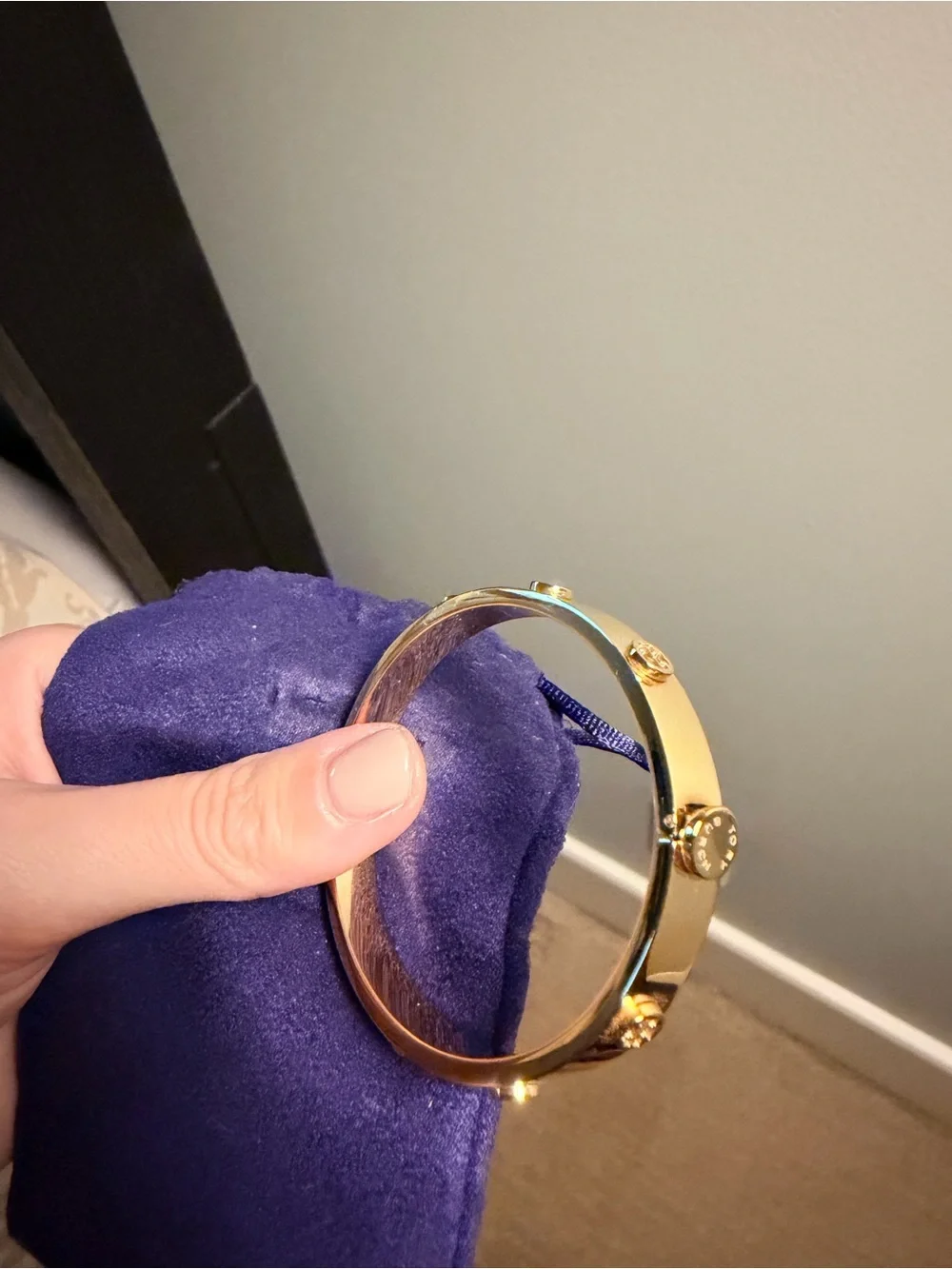 Gold Tory Burch Bangle Bracelet - Women's Accessory - M